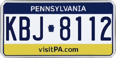 PA license plate KBJ8112