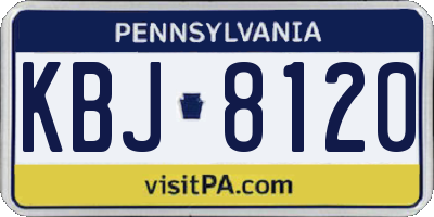 PA license plate KBJ8120