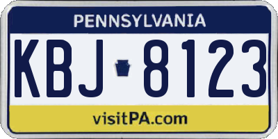PA license plate KBJ8123