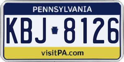 PA license plate KBJ8126