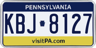 PA license plate KBJ8127