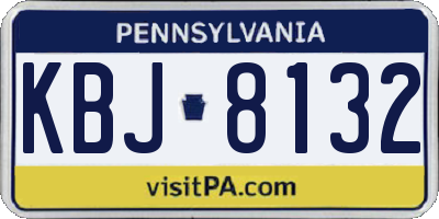 PA license plate KBJ8132