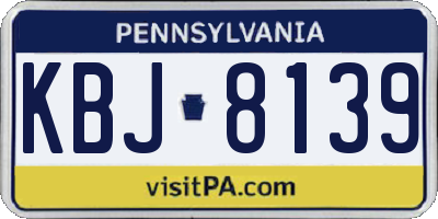 PA license plate KBJ8139
