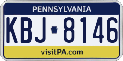 PA license plate KBJ8146