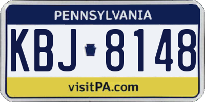 PA license plate KBJ8148