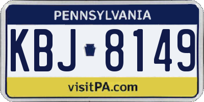 PA license plate KBJ8149