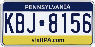 PA license plate KBJ8156