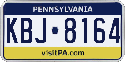 PA license plate KBJ8164