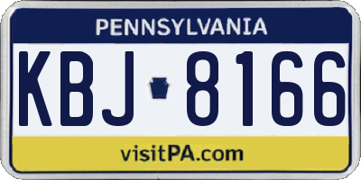 PA license plate KBJ8166