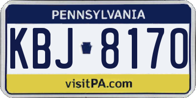 PA license plate KBJ8170