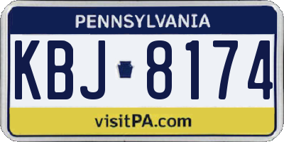 PA license plate KBJ8174