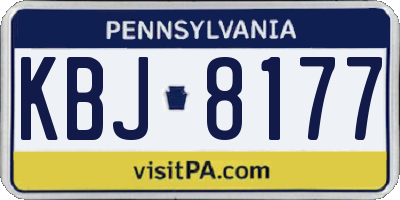 PA license plate KBJ8177