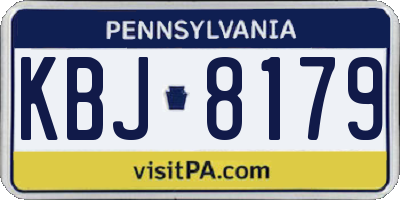 PA license plate KBJ8179