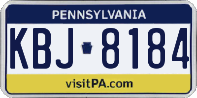 PA license plate KBJ8184