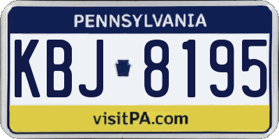 PA license plate KBJ8195
