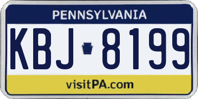 PA license plate KBJ8199