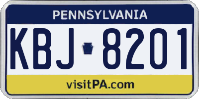 PA license plate KBJ8201