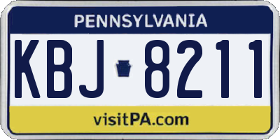 PA license plate KBJ8211