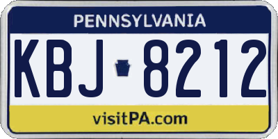 PA license plate KBJ8212