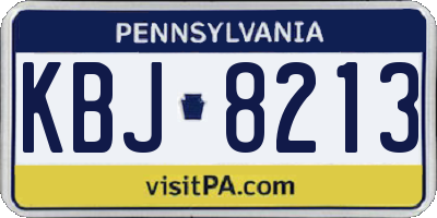 PA license plate KBJ8213