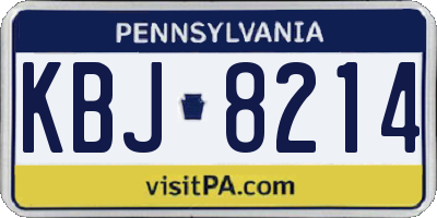PA license plate KBJ8214
