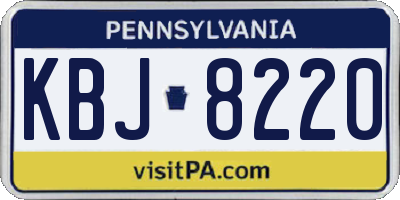 PA license plate KBJ8220