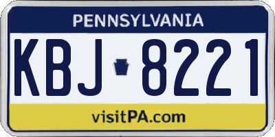 PA license plate KBJ8221