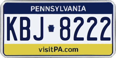 PA license plate KBJ8222