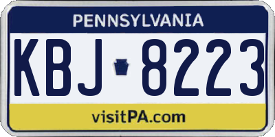PA license plate KBJ8223