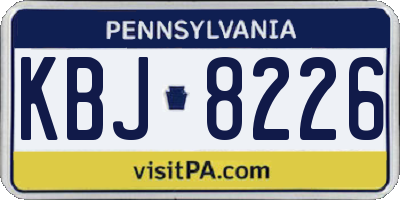 PA license plate KBJ8226