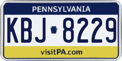 PA license plate KBJ8229