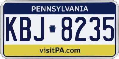 PA license plate KBJ8235