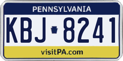 PA license plate KBJ8241
