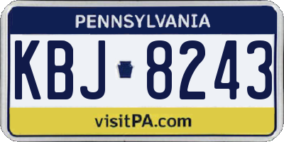 PA license plate KBJ8243