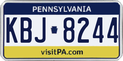 PA license plate KBJ8244