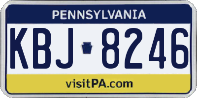 PA license plate KBJ8246
