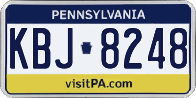 PA license plate KBJ8248
