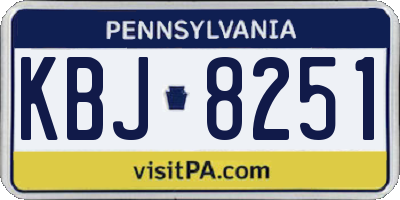 PA license plate KBJ8251