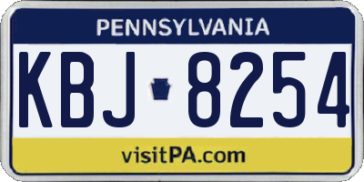 PA license plate KBJ8254