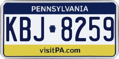 PA license plate KBJ8259