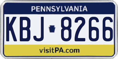 PA license plate KBJ8266