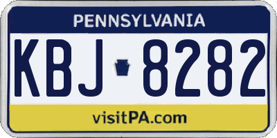 PA license plate KBJ8282