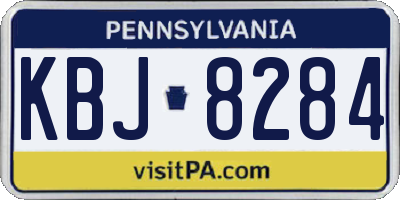 PA license plate KBJ8284