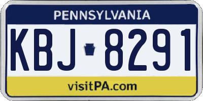 PA license plate KBJ8291