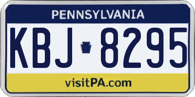 PA license plate KBJ8295