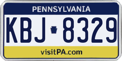 PA license plate KBJ8329