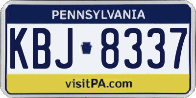 PA license plate KBJ8337