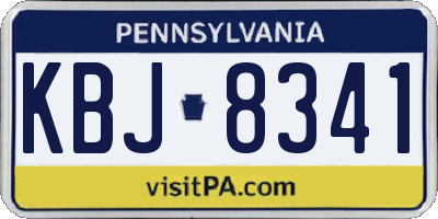 PA license plate KBJ8341
