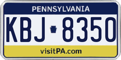 PA license plate KBJ8350