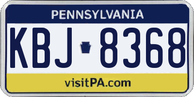 PA license plate KBJ8368